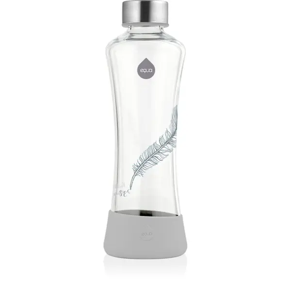 EQUA Equa Glass стъклена бутилка за вода боя Feather 550 мл.