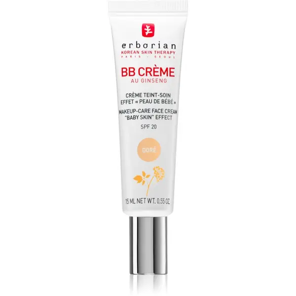 Erborian Erborian BB Cream тониращ крем за съвършен вид на кожата на лицето SPF 20 малка опаковка цвят Doré  15 мл.