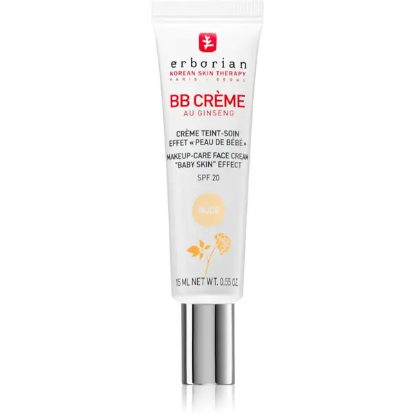 Erborian Erborian BB Cream тониращ крем за съвършен вид на кожата на лицето SPF 20 малка опаковка цвят Nude 15 мл.