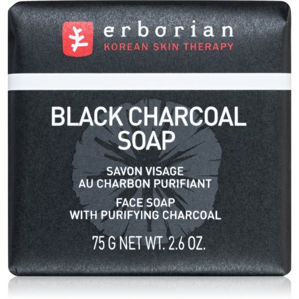 Erborian Erborian Black Charcoal почистващ сапун за лице с активен въглен 75 гр.