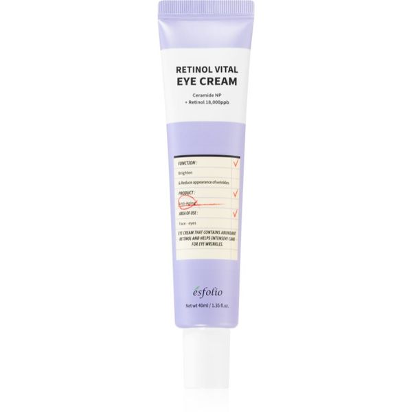 esfolio esfolio Retinol Vital крем за околоочния контур против бръчки с ретинол 40 мл.