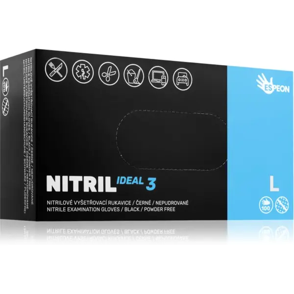 Espeon Espeon Nitril Ideal3 Examination Gloves Blue нитрилни ръкавици без пудра за предпазване и изследвания размер L 100 бр.