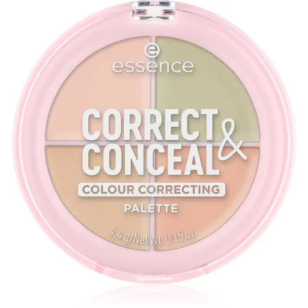 essence essence CORRECT & CONCEAL палитра коректори да уеднакви цвета на кожата 4.4 гр.