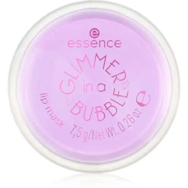 essence essence GLIMMER IN A BUBBLE хидратираща маска за устни с блясък цвят 01 Kiss In A Bubble 7.5 гр.