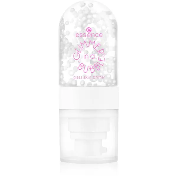 essence essence GLIMMER IN A BUBBLE течна основа под грим за сияен вид на кожата цвят 01 Bubble Glaze 35 мл.