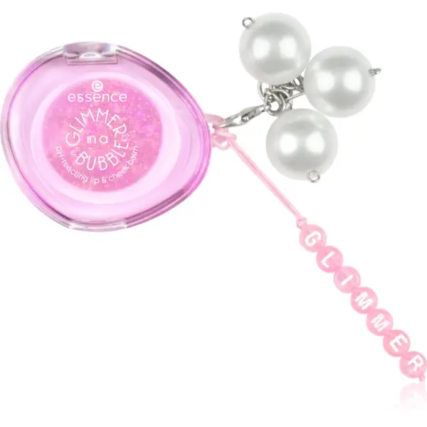 essence essence GLIMMER IN A BUBBLE тониращ балсам за устни и скули с реакция на pH цвят 01 Soft Glimmerin' 2.4 гр.