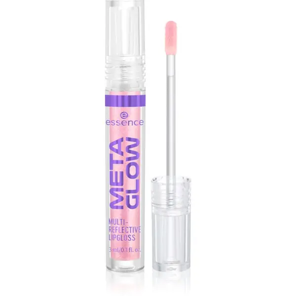 essence essence META GLOW MULTI-REFLECTIVE гланц за устни холографичен ефект цвят 02 Digital Pink 3 мл.