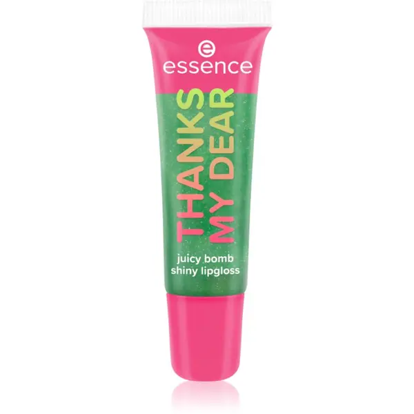 essence essence Say It With Juicy Thanks My Dear блясък за устни с блестящи частици цвят 03 Glowy Gummy 10 мл.