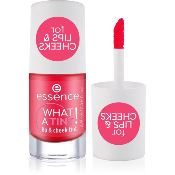 essence essence WHAT A TINT! течен руж и блясък за устни цвят 02 Coral Sunset 4.9 мл.