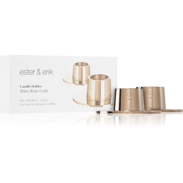 ester & erik ester & erik accessories shiny rose gold свещник medium 2,2 cm 2 бр.