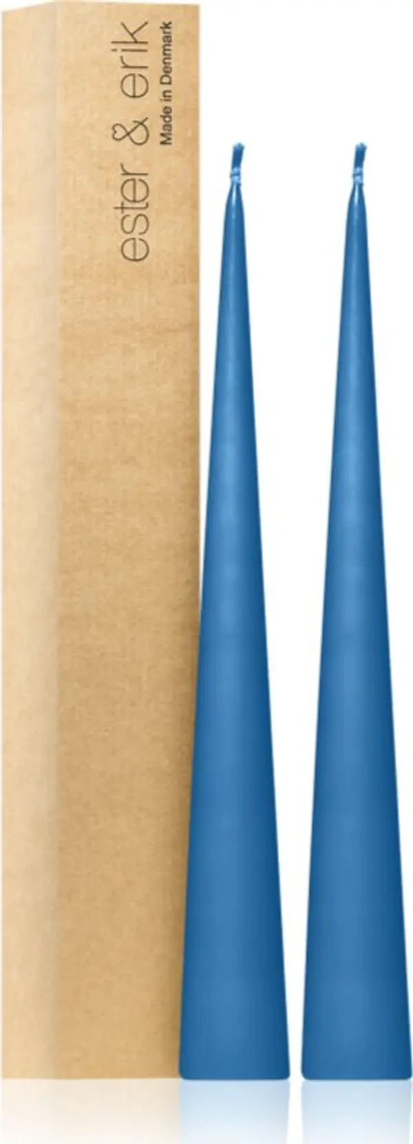 ester & erik ester & erik cone candles moon blue (no. 37) свещ 2x37 см