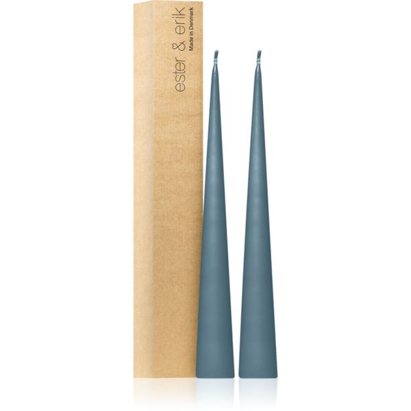 ester & erik ester & erik cone candles steel blue (no. 64) свещ 2x37 см