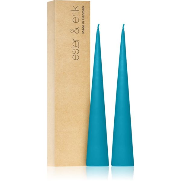 ester & erik ester & erik cone candles turquoise (no. 56) свещ 2x25 см