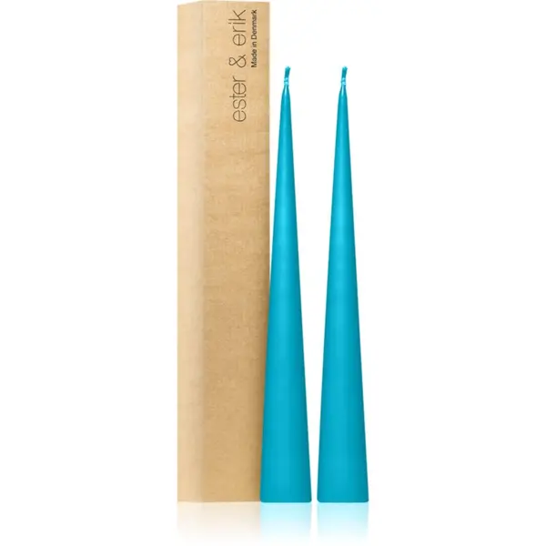 ester & erik ester & erik cone candles turquoise (no. 56) свещ 2x37 см