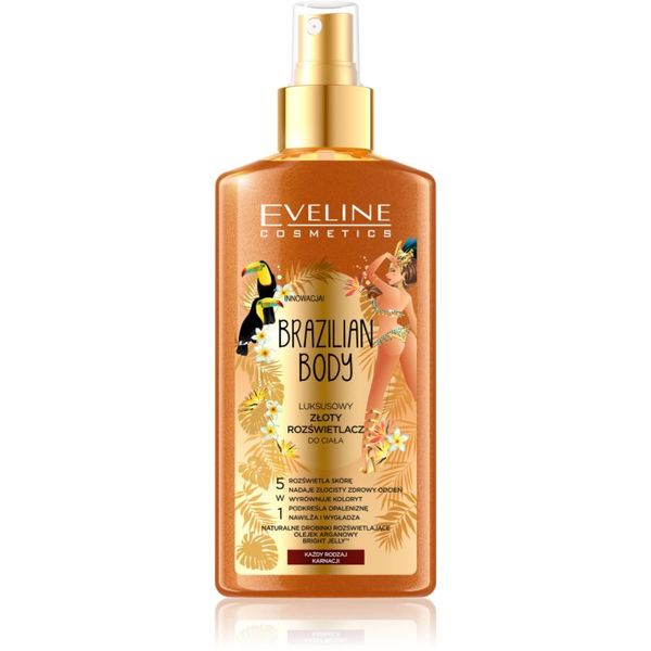 Eveline Cosmetics Eveline Cosmetics Brazilian Body хидратиращ спрей за тяло с блестящи частици 150 мл.