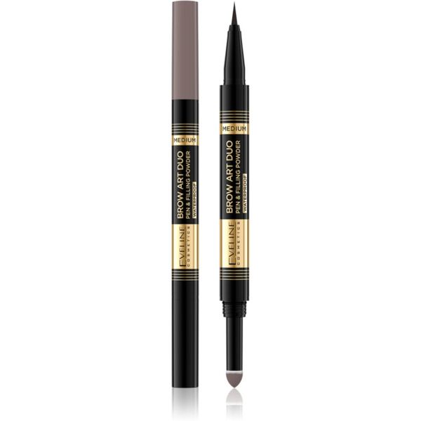 Eveline Cosmetics Eveline Cosmetics Brow Art Duo двустранен молив за вежди цвят Medium 8 гр.