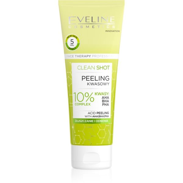 Eveline Cosmetics Eveline Cosmetics Clean Shot 10% Complex of AHA, BHA and PHA фин пилинг против несъвършенства на кожата 75 мл.