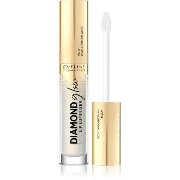 Eveline Cosmetics Eveline Cosmetics Diamond Glow блясък за устни с блестящи частици с хиалуронова киселина цвят 07 Golden Dust 4.5 мл.