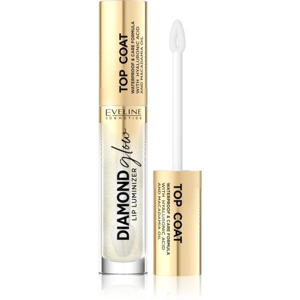 Eveline Cosmetics Eveline Cosmetics Diamond Glow блясък за устни с блестящи частици с хиалуронова киселина цвят 12 Top Coat 4,5 мл.
