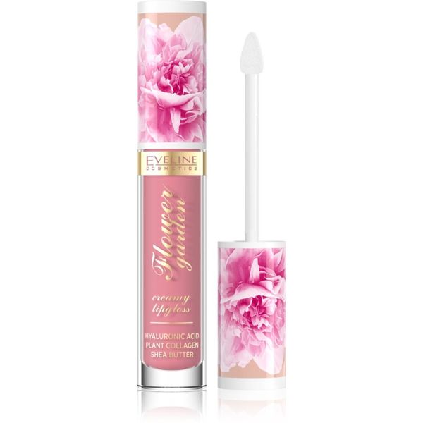 Eveline Cosmetics Eveline Cosmetics Flower Garden кремообразен гланц за устни с хиалуронова киселина цвят 01 Delicate Rose 4,5 мл.