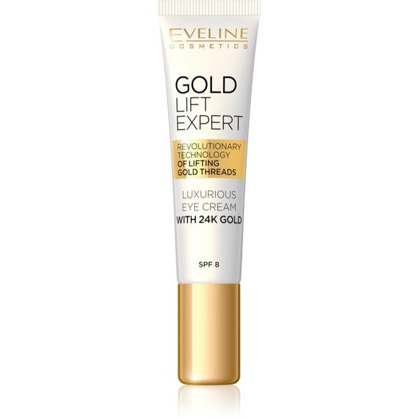 Eveline Cosmetics Eveline Cosmetics Gold Lift Expert луксозен крем за околоочната зона и клепачи с 24 каратово злато (SPF 8) 15 мл.