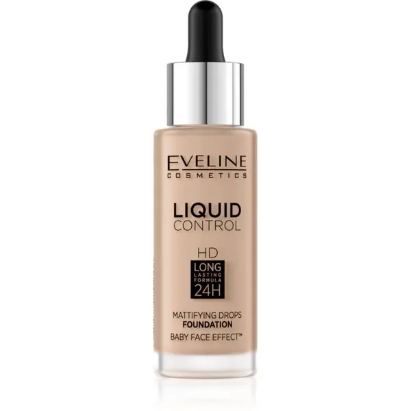 Eveline Cosmetics Eveline Cosmetics Liquid Control течен фон дьо тен с пипета цвят 035 Natural Beige 32 мл.