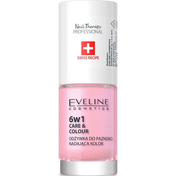 Eveline Cosmetics Eveline Cosmetics Nail Therapy Care & Colour балсам за нокти 6 в 1 цвят Shimmer Pink 5 мл.