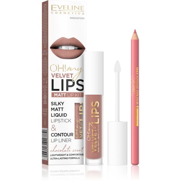 Eveline Cosmetics Eveline Cosmetics OH! my LIPS Velvet комплект за устни 11 Cookie Milkshake 1 бр.