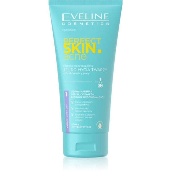 Eveline Cosmetics Eveline Cosmetics Perfect Skin .acne дълбоко почистващ гел за проблемна кожа, акне 150 мл.