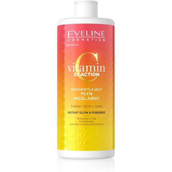 Eveline Cosmetics Eveline Cosmetics Vitamin C 3x Action мицеларна вода за освежаване и хидратация 500 мл.