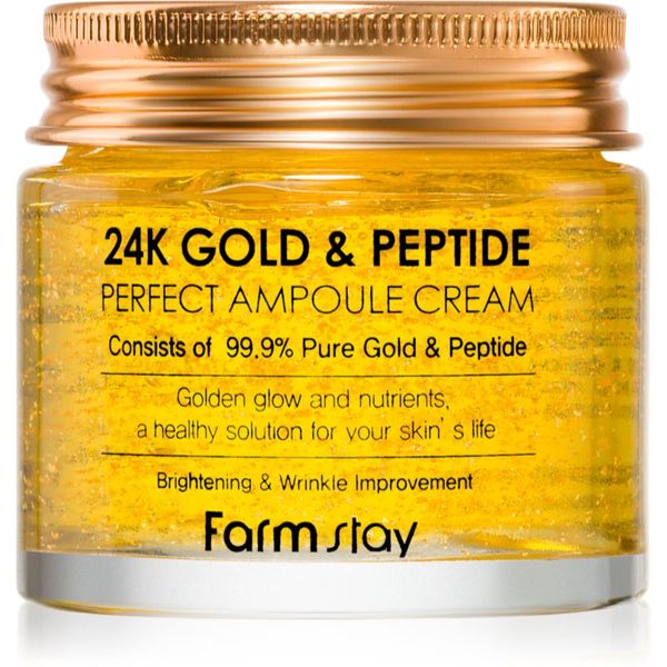 Farmstay Farmstay 24K Gold & Peptide Perfect Ampoule Cream хидратиращ крем против стареене на кожата 80 мл.