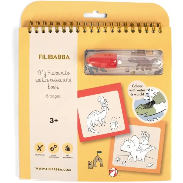 FILIBABBA FILIBABBA My Favourite Water Colouring Book Dinos книжка за оцветяване 3y+ 1 бр.