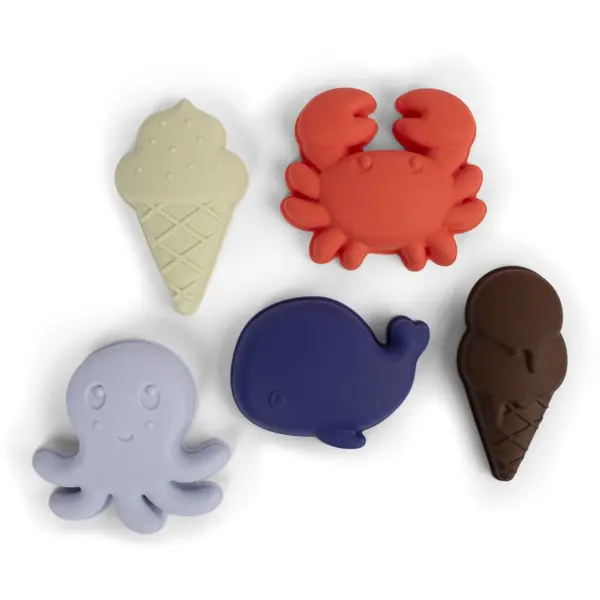 FILIBABBA FILIBABBA Silicone Sand Toys Blue Mix играчка за вода 5 бр.