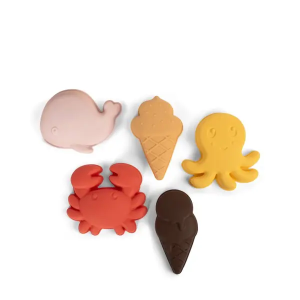 FILIBABBA FILIBABBA Silicone Sand Toys Peach Mix играчка за вода 5 бр.
