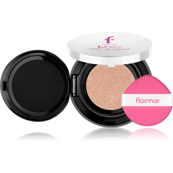 flormar flormar K-Spirit Cover Up Natural Cushion Foundation дълготраен компактен фон дьо тен цвят 002 - Porcelain 80 гр.