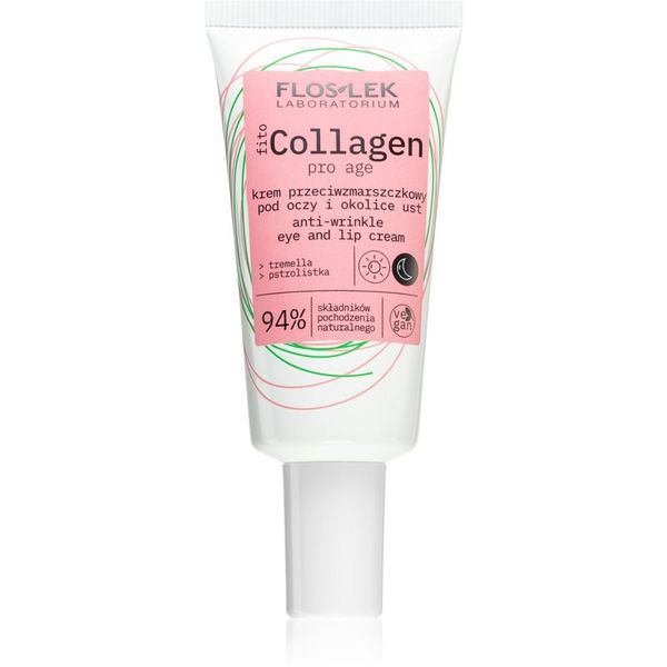 FlosLek Laboratorium FlosLek Laboratorium Fito Collagen дневен и нощен крем против бръчки за контура около очите и устните 30 мл.