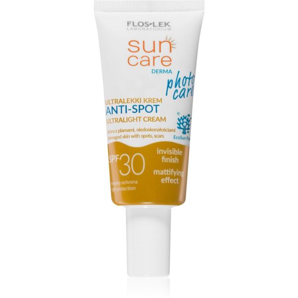FlosLek Laboratorium FlosLek Laboratorium Sun Care Derma Photo Care лек защитен крем за лице за кожа с несъвършенства SPF 30 30 мл.