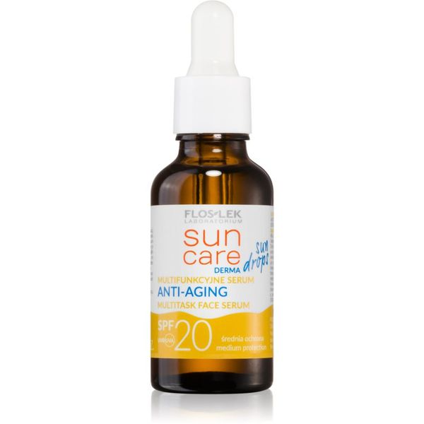 FlosLek Laboratorium FlosLek Laboratorium Sun Care Derma Sun Drops защитен серум с анти-бръчков ефект SPF 20 30 мл.