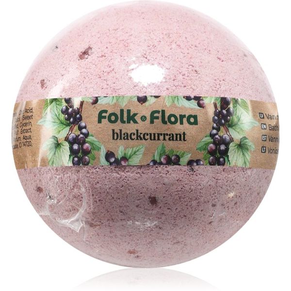 Folk & Flora Folk & Flora Blackcurrant бомбичка за вана с освежаващ ефект 130 гр.