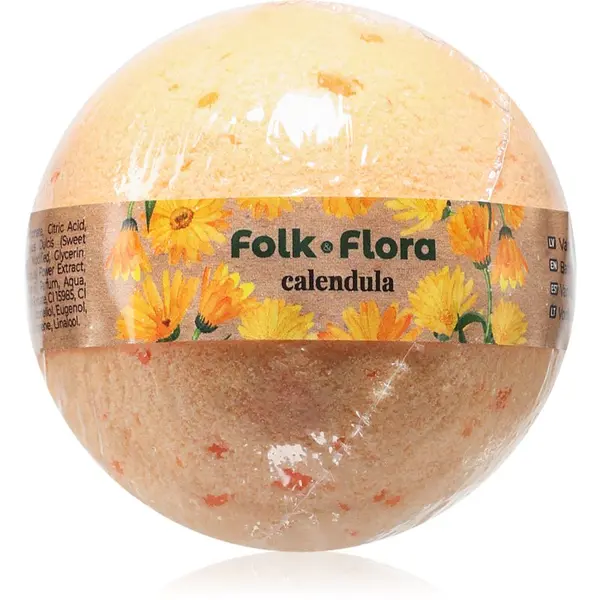 Folk & Flora Folk & Flora Calendula пенлива топка за вана с невен 130 гр.