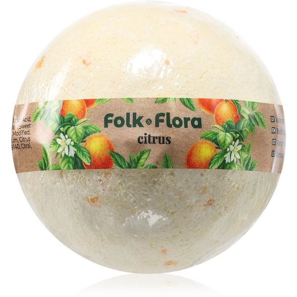 Folk & Flora Folk & Flora Citrus бомбичка за вана с освежаващ ефект 130 гр.