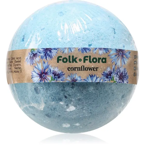 Folk & Flora Folk & Flora Cornflower бомбичка за вана 130 гр.