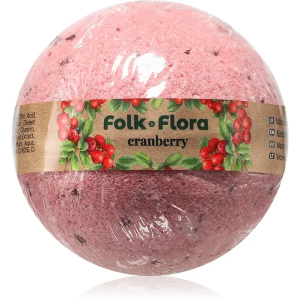 Folk & Flora Folk & Flora Cranberry бомбичка за вана 130 гр.