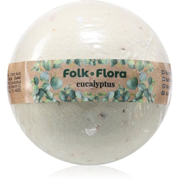 Folk & Flora Folk & Flora Eucalyptus бомбичка за вана с успокояващ ефект 130 гр.