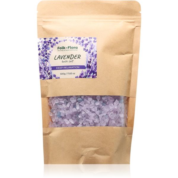 Folk & Flora Folk & Flora Lavender релаксираща сол за вана 500 гр.
