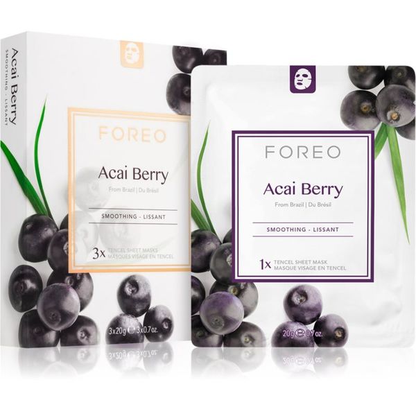 FOREO FOREO Farm to Face Sheet Mask Acai Berry антиоксидантна платнена маска 3x20 мл.