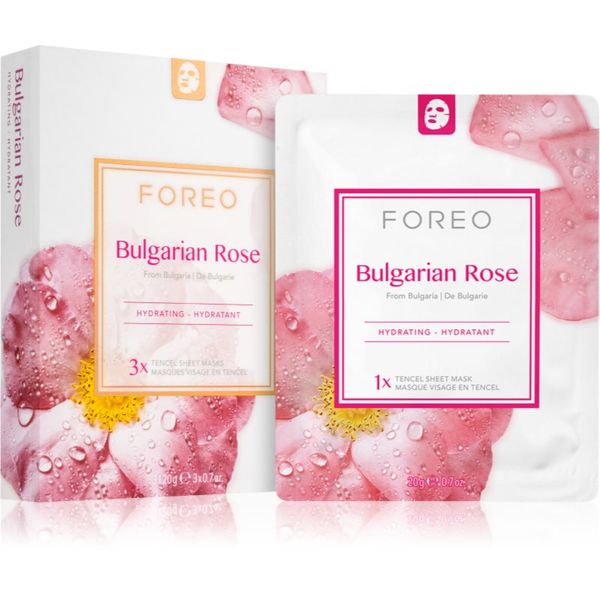 FOREO FOREO Farm to Face Sheet Mask Bulgarian Rose хидратираща платнена маска 3x20 мл.