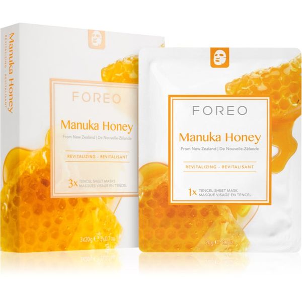 FOREO FOREO Farm to Face Sheet Mask Manuka Honey платнена маска с хидратиращ и ревитализиращ ефект 3x20 мл.