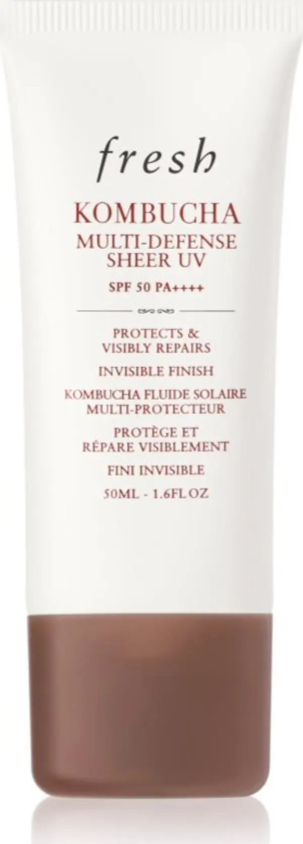 fresh fresh Kombucha Multi-Defense Sheer UV лек защитен флуид против тъмни петна SPF 50 50 мл.