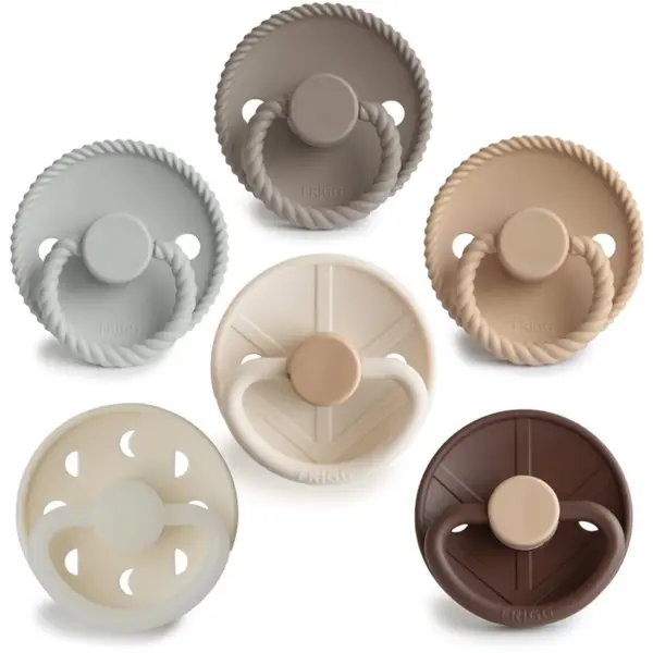 FRIGG FRIGG 6-Pack Pacifiers Round Silicone Size 2 биберон Earthy Wonder 6 бр.